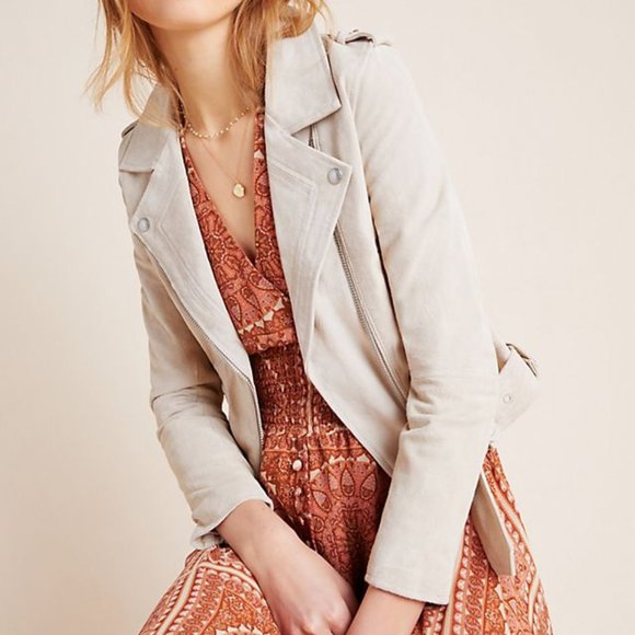 Anthropologie Annika Suede Moto Jacket Size XL